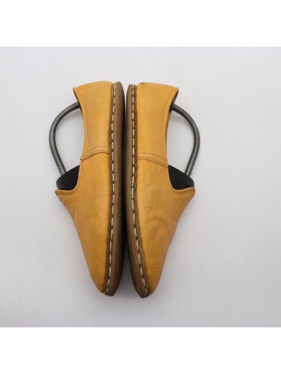 Sabah Turkish Signature Yellow Leather Men’s EU 41 Slip On Handmade Loafers main image 6